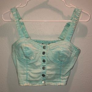 Sky blue, rust-style Croptop
